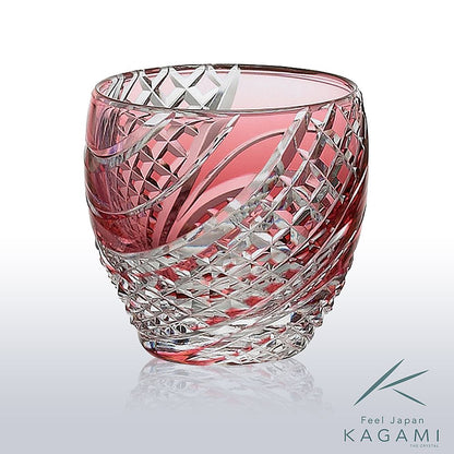 カガミクリスタル KAGAMI | 江戸切子 冷酒杯 赤 魚子流し 紋 T535-2044-CAU