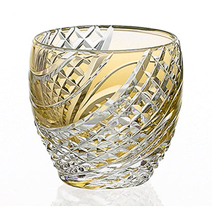 カガミクリスタル KAGAMI | 江戸切子 冷酒杯 黄 魚子流し 紋 T535-2044-CUM