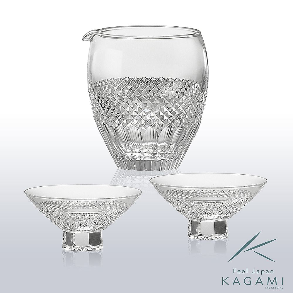 カガミクリスタル KAGAMI | 江戸切子 酒器揃 魚子 紋 JPS66-2851
