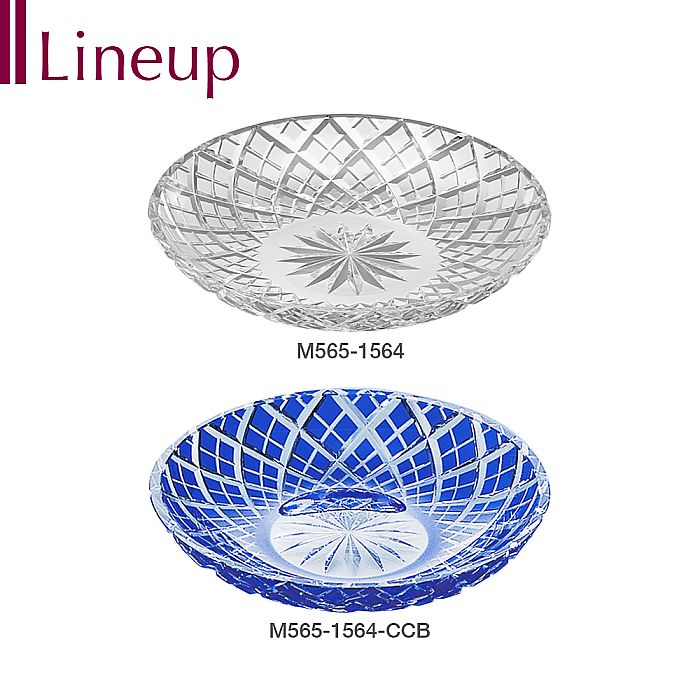 カガミクリスタル KAGAMI | 江戸切子 銘々皿 矢来重 紋 M565-1564