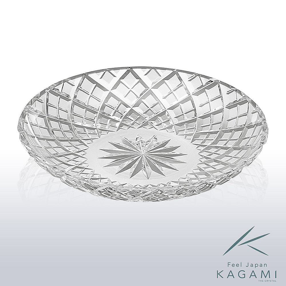カガミクリスタル KAGAMI | 江戸切子 銘々皿 矢来重 紋 M565-1564