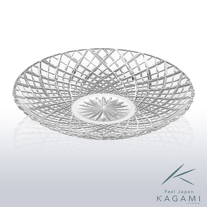 カガミクリスタル KAGAMI | 江戸切子 八寸皿 矢来重 紋 D302-1564