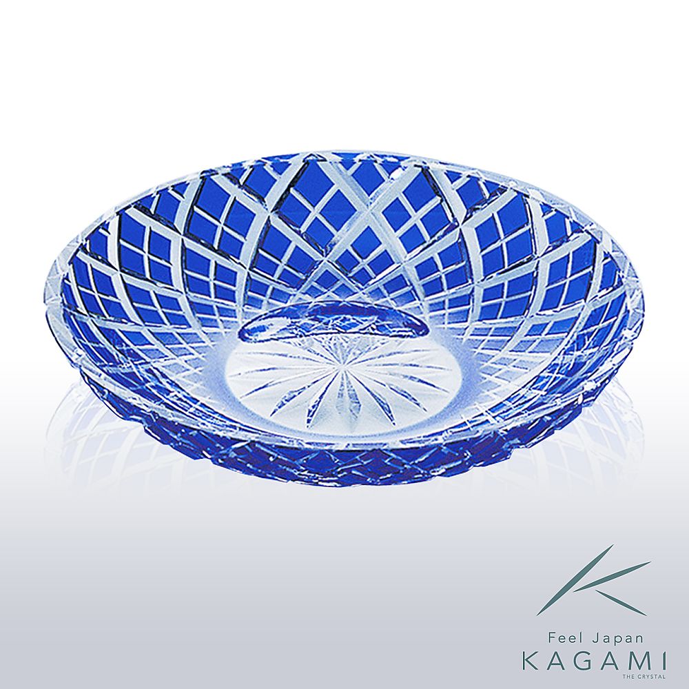 カガミクリスタル KAGAMI | 江戸切子 銘々皿 矢来重 紋 M565-1564-CCB