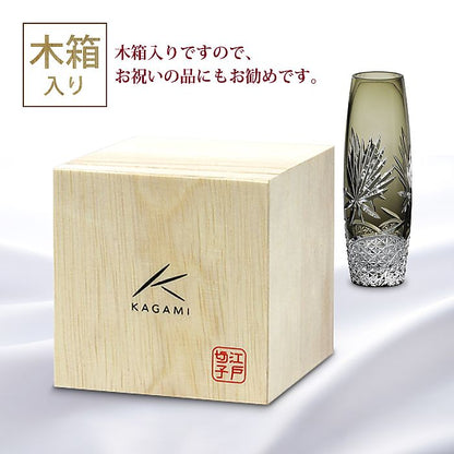 カガミクリスタル KAGAMI | 江戸切子 一輪挿「月下美人」 F663-2764-BLK