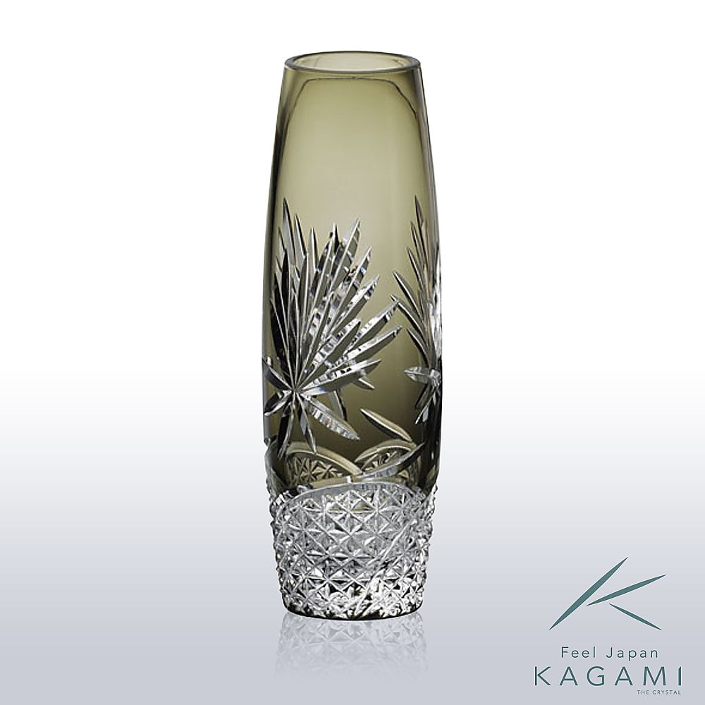 カガミクリスタル KAGAMI | 江戸切子 一輪挿「月下美人」 F663-2764-BLK