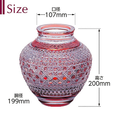 カガミクリスタル KAGAMI | 江戸切子 花瓶 F475-2314-CAU 受注生産商品