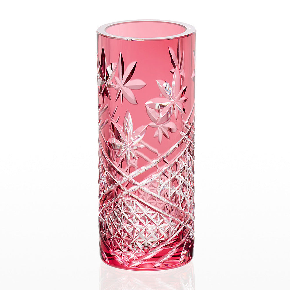 カガミクリスタル KAGAMI | 江戸切子 花瓶 紅葉 F716-3026-CAU