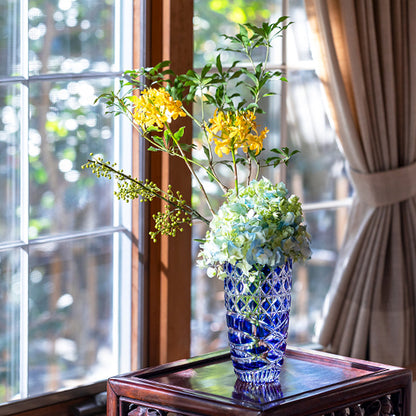 カガミクリスタル KAGAMI | 江戸切子 花瓶 潮騒 F715-3024-CCB