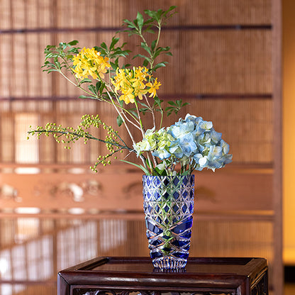 カガミクリスタル KAGAMI | 江戸切子 花瓶 潮騒 F715-3024-CCB