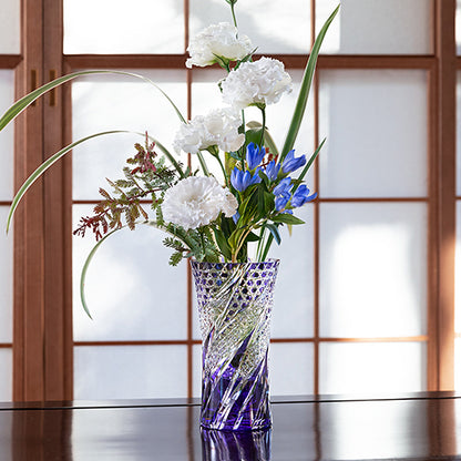 カガミクリスタル KAGAMI | 江戸切子 花瓶 藤 F309-3025-CMP