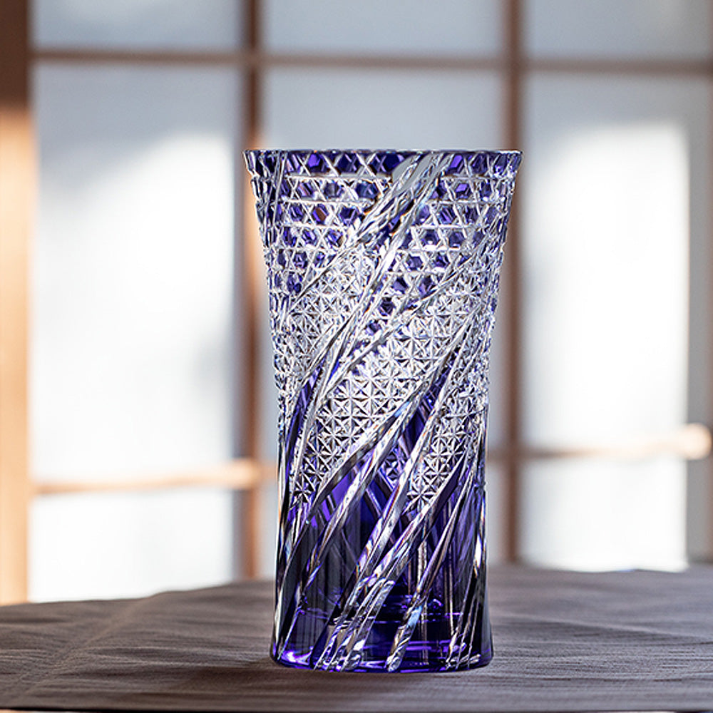 カガミクリスタル KAGAMI | 江戸切子 花瓶 藤 F309-3025-CMP