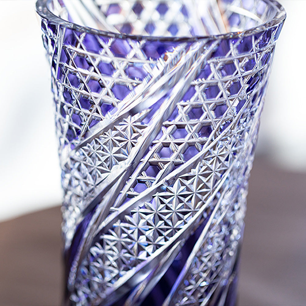 カガミクリスタル KAGAMI | 江戸切子 花瓶 藤 F309-3025-CMP