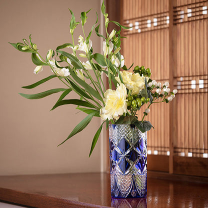 カガミクリスタル KAGAMI | 江戸切子 花瓶 菱四花 F672-3033-CCB