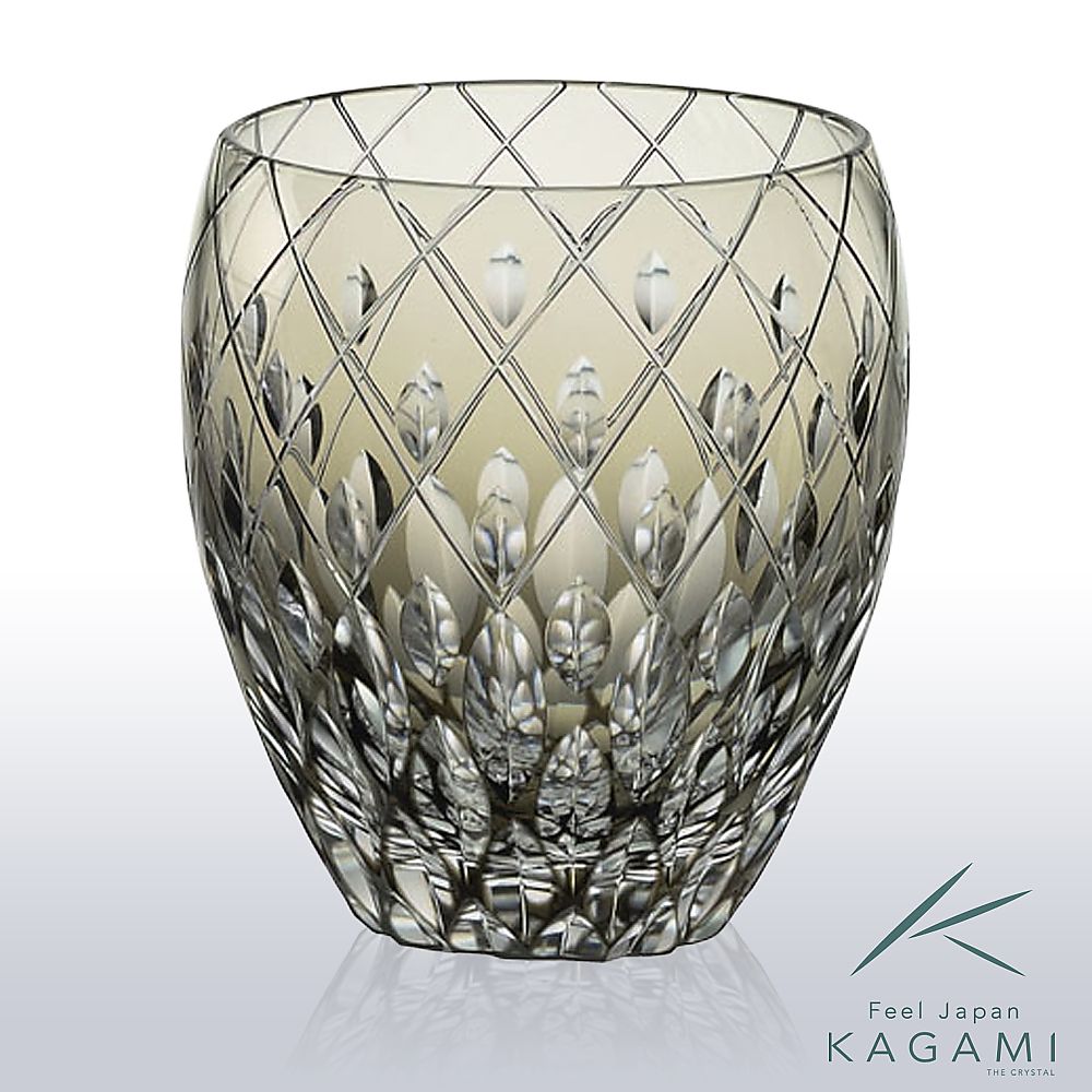 カガミクリスタル KAGAMI | 江戸切子 焼酎ロックグラス T682-2641-BLK 伝統工芸士 篠崎英明