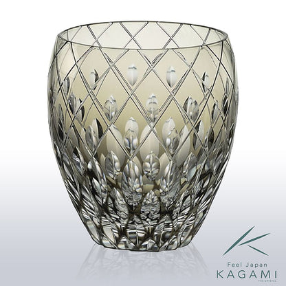カガミクリスタル KAGAMI | 江戸切子 焼酎ロックグラス T682-2641-BLK 伝統工芸士 篠崎英明