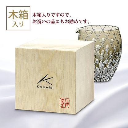 カガミクリスタル KAGAMI | 江戸切子 冷酒片口 J66-2641-BLK 伝統工芸士 篠崎英明