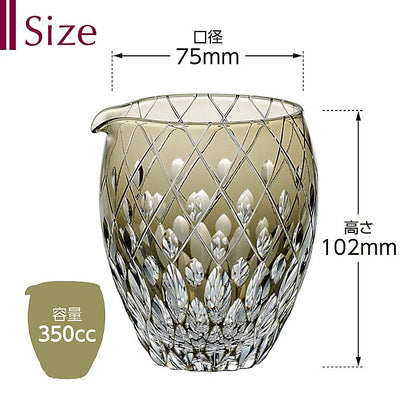 カガミクリスタル KAGAMI | 江戸切子 冷酒片口 J66-2641-BLK 伝統工芸士 篠崎英明