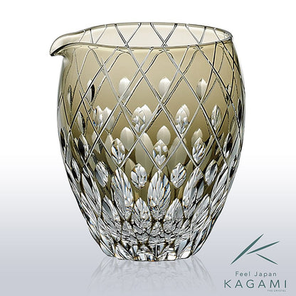 カガミクリスタル KAGAMI | 江戸切子 冷酒片口 J66-2641-BLK 伝統工芸士 篠崎英明