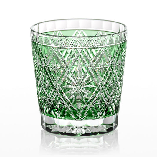 カガミクリスタル | 江戸切子 ロックグラス 菱花 青 T787-3032-CGR 伝統工芸士 篠崎英明
