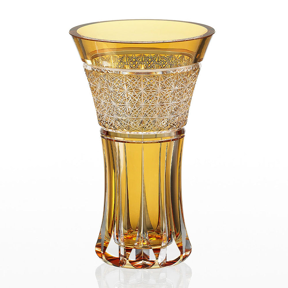 カガミクリスタル | 江戸切子 花瓶 篝火 F304-3038-CUM 伝統工芸士 根本達也