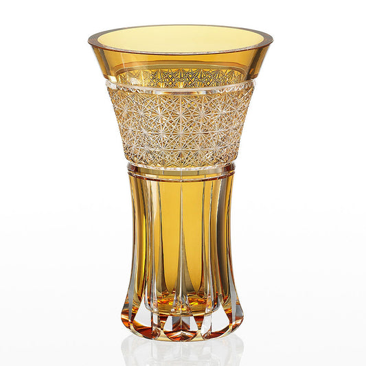 カガミクリスタル | 江戸切子 花瓶 篝火 F304-3038-CUM 伝統工芸士 根本達也