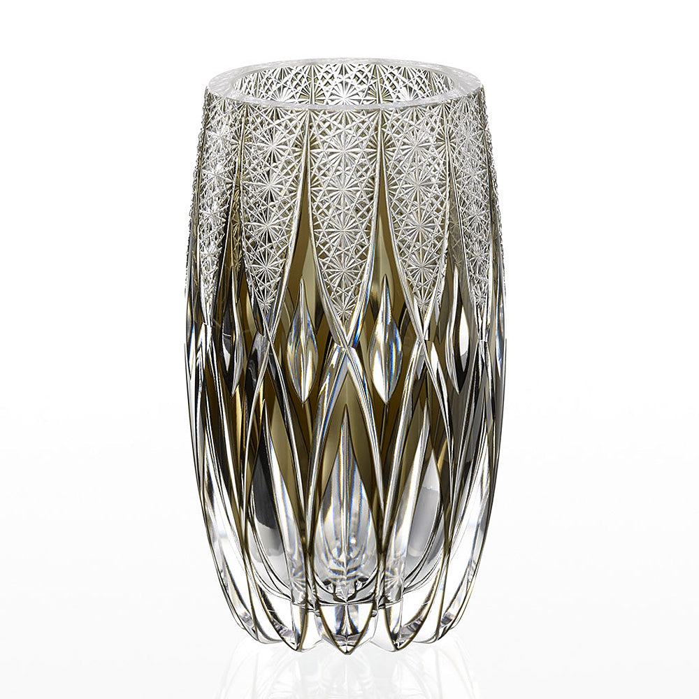 カガミクリスタル | 江戸切子 花瓶 縷々 F684-3037-BLK 伝統工芸士 根本達也