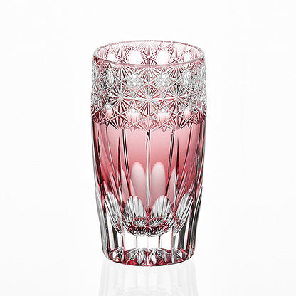 カガミクリスタル KAGAMI | 江戸切子 スリムグラス 光華 赤 伝統工芸士 鍋谷淳一