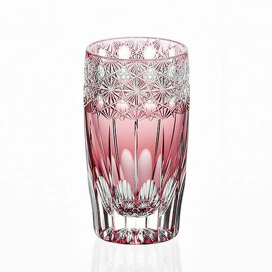 カガミクリスタル KAGAMI | 江戸切子 スリムグラス 光華 赤 伝統工芸士 鍋谷淳一