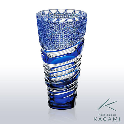 カガミクリスタル KAGAMI | 江戸切子 花器 泉光 F486-2717-CCB 伝統工芸士 鍋谷聰