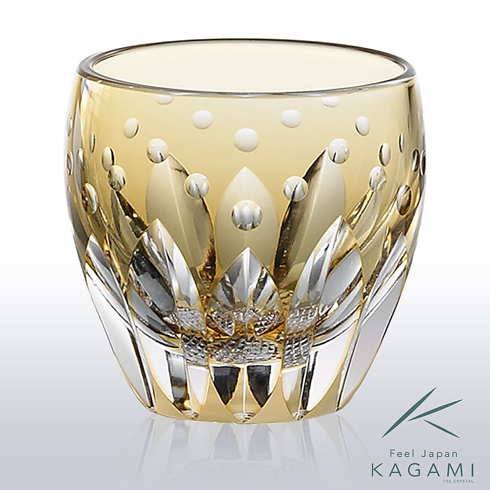 カガミクリスタル KAGAMI | 江戸切子 冷酒杯 向日葵 T535-2839-CUM 伝統工芸士 鍋谷聰