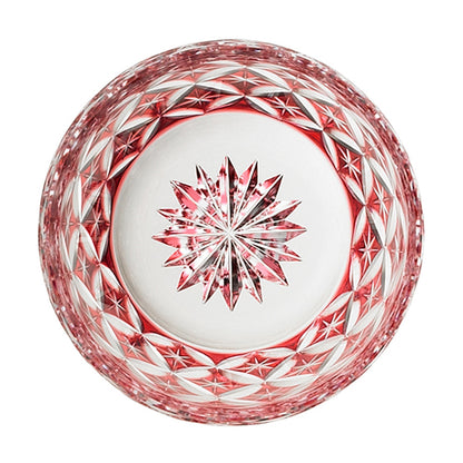 カガミクリスタル | 江戸切子 冷酒杯 七宝 赤 T895-2834-CAU 伝統工芸士 鍋谷聰