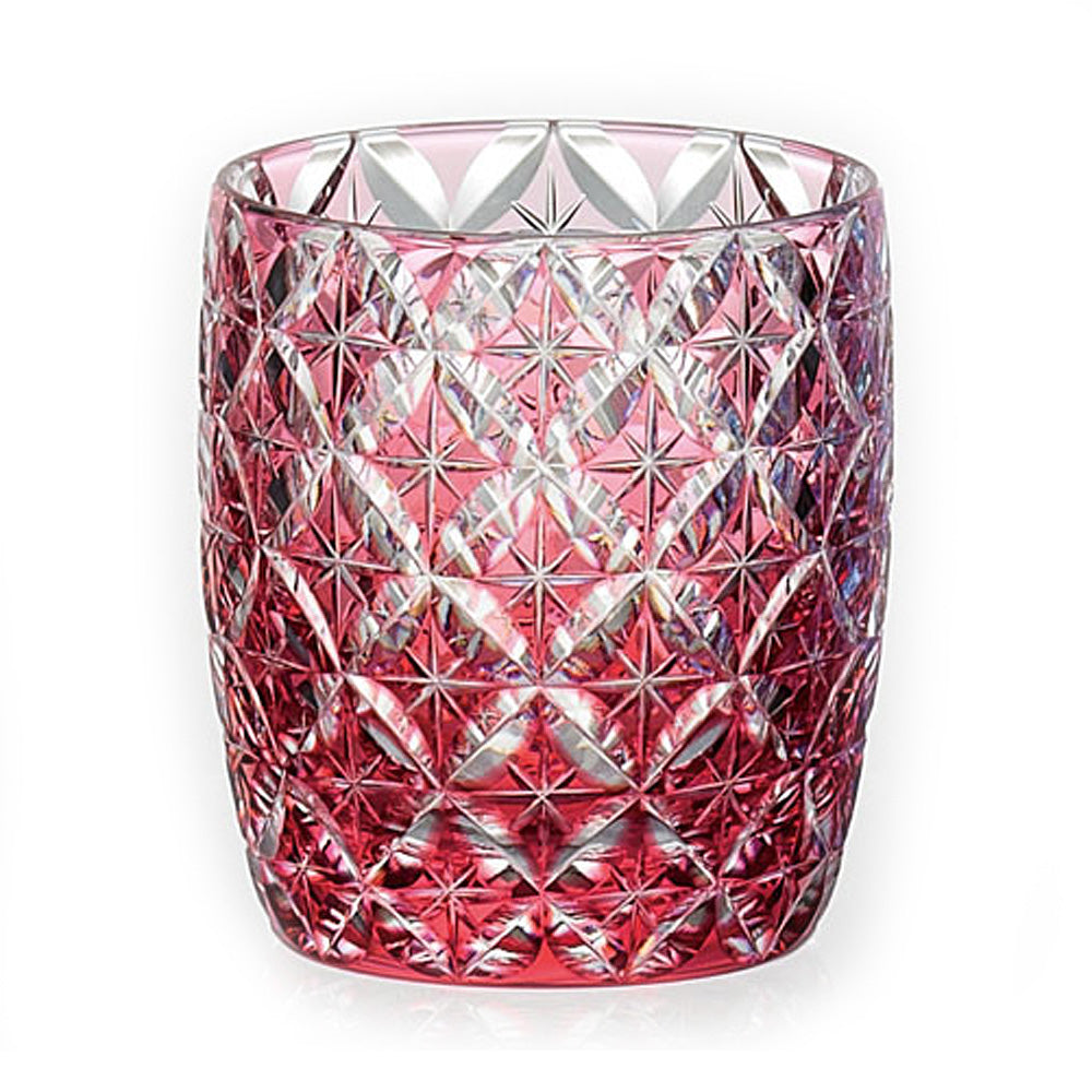 カガミクリスタル | 江戸切子 冷酒杯 七宝 赤 T895-2834-CAU 伝統工芸士 鍋谷聰