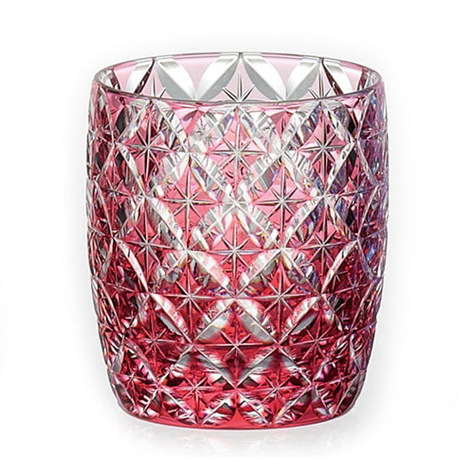 カガミクリスタル | 江戸切子 冷酒杯 七宝 赤 T895-2834-CAU 伝統工芸士 鍋谷聰