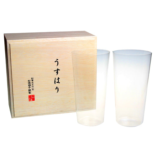 うすはり 松徳硝子 タンブラー L ペア 木箱入り