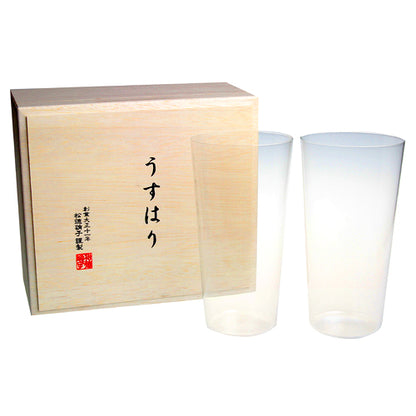 うすはり 松徳硝子 タンブラー L ペア 木箱入り