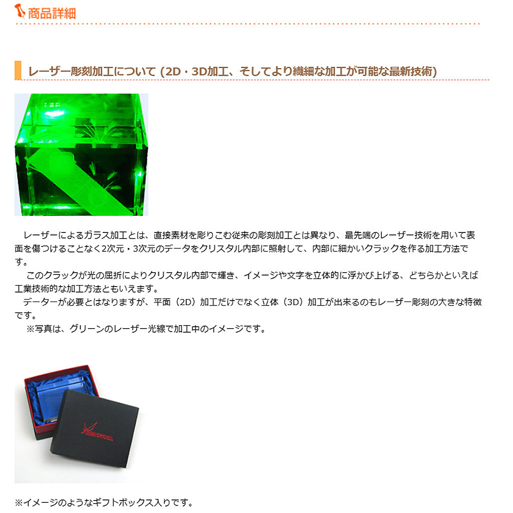 インサイド レーザーアート クリスタル | 別途お見積もり 3D加工タイプ