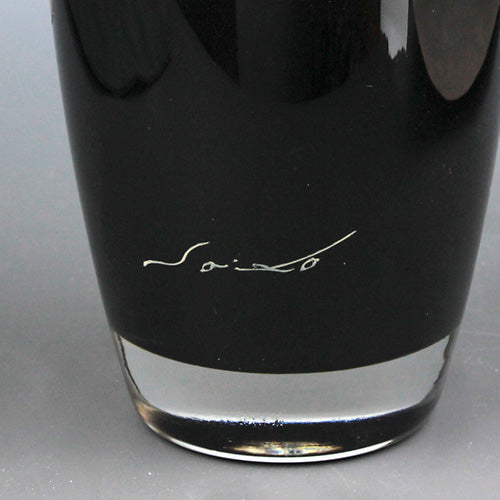 会津塗 / ガラス漆グラス雲錦 ( 黒 / 蒔絵 / 斉藤恒緒 )