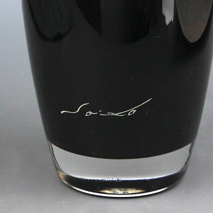 会津塗 / ガラス漆グラス雲錦 ( 黒 / 蒔絵 / 斉藤恒緒 )