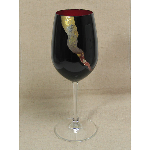 会津塗 / ガラス漆ワイン425 ( 黒 / 蒔絵 / 斉藤恒緒 )