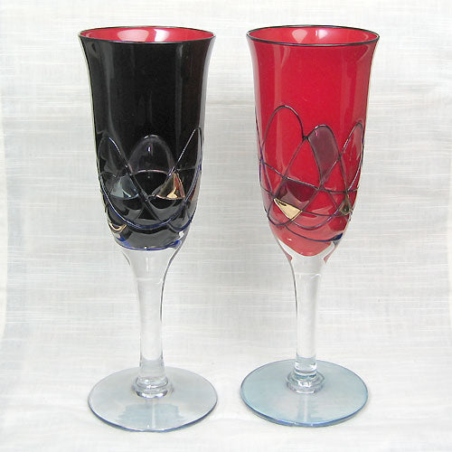 会津塗 / ガラス漆エストレモフルートペアセット