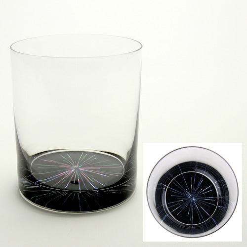 天野漆器 / 螺鈿入ガラス漆 ロックグラス ( ライン / 貝入 )