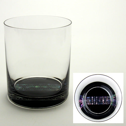 天野漆器 / 螺鈿入ガラス漆 ロックグラス ( 麻の葉 / 貝入 )