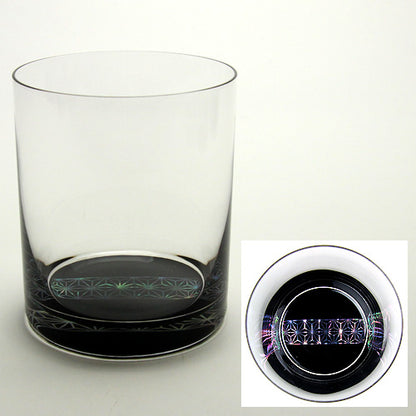 天野漆器 / 螺鈿入ガラス漆 ロックグラス ( 麻の葉 / 貝入 )