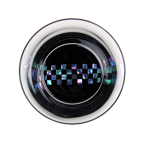 天野漆器 / 螺鈿入ガラス漆 ロックグラス ( 市松 / 貝入 ) / ネーム入り