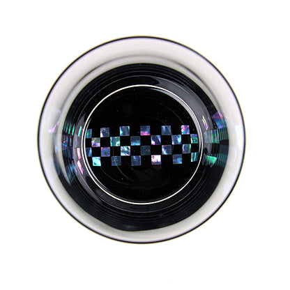 天野漆器 / 螺鈿入ガラス漆 ロックグラス ( 市松 / 貝入 ) / ネーム入り