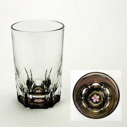 天野漆器 / 螺鈿入ガラス漆 ショットグラス ( 金桜 黒 / 貝入 )