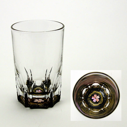 天野漆器 / 螺鈿入ガラス漆 ショットグラス ( 金桜 黒 / 貝入 )