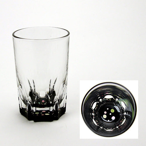 天野漆器 / 螺鈿入ガラス漆 ショットグラス ( 水玉 黒 / 貝入 )