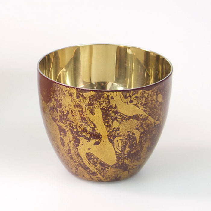 匠の技のコラボ 漆磨 シーマ | ぐい呑みダブル 内金メッキ 赤 ビャクダン