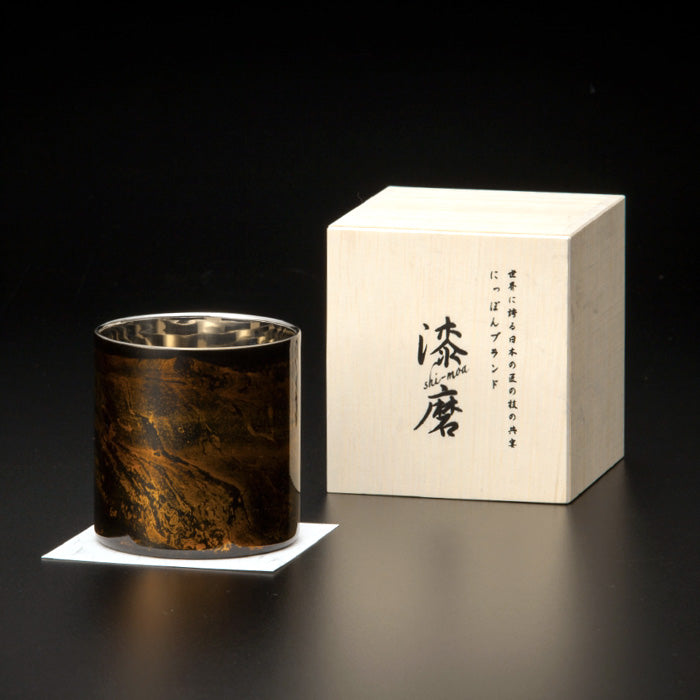 匠の技のコラボ 漆磨 シーマ | 白檀 ２重構造 ロックカップ ストレート 黒